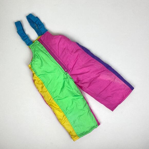 Weestuff Girls Neon Color Block Snow Bibs 12 Months - Picture 1 of 12